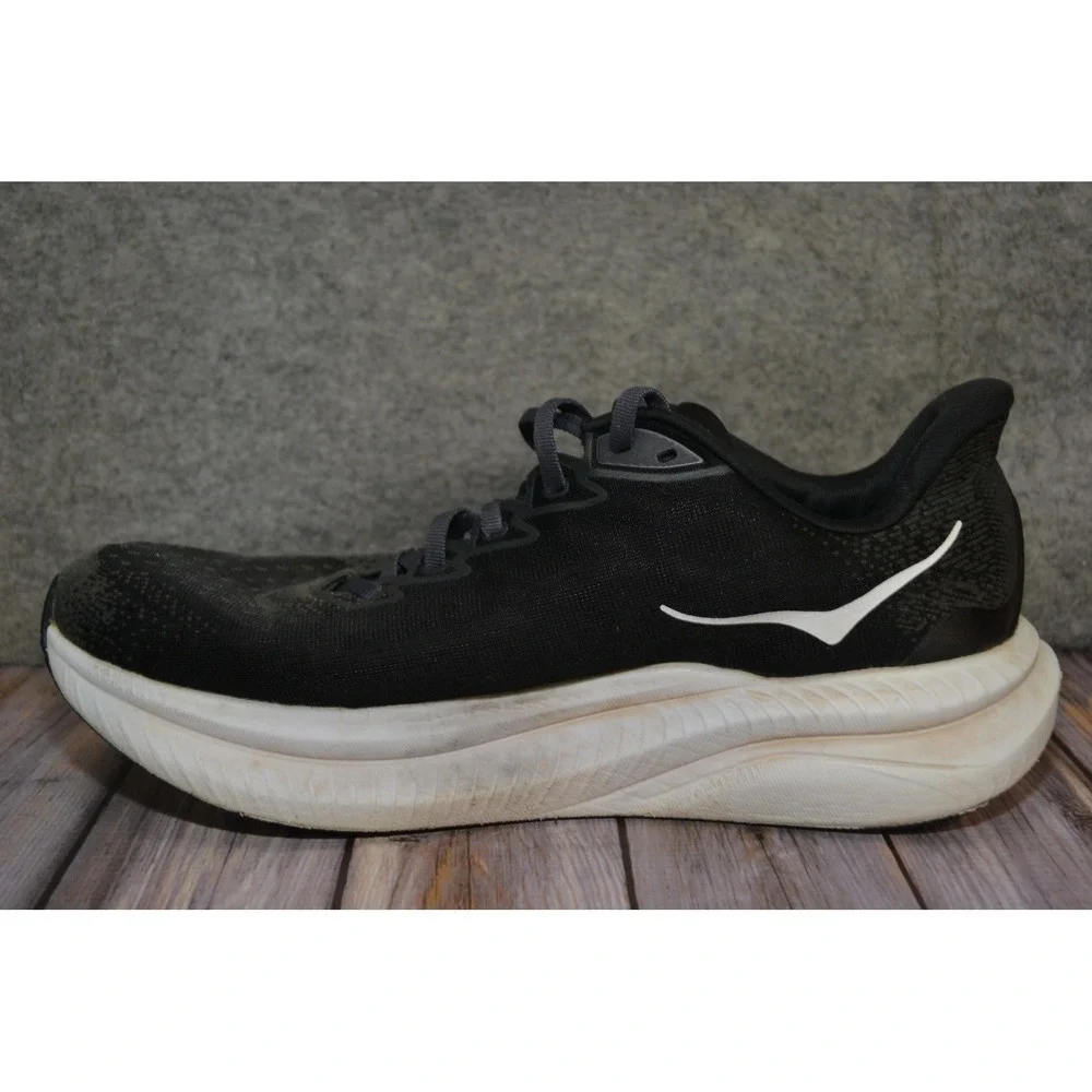 Hoka‎ One One Mach 6 Shoes Mens 11D Black White Running Sneakers 1147790 BWHT
